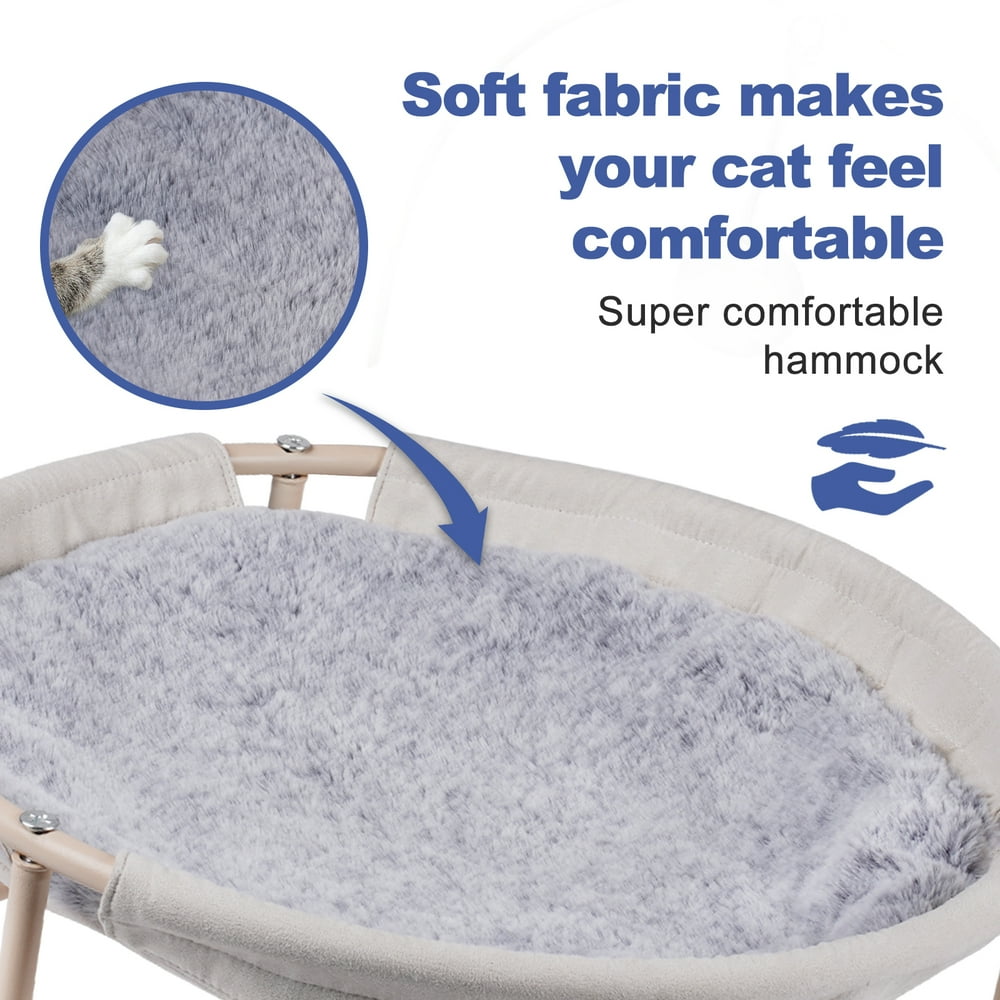 Cat Hammock, Cat Hammock Bed, Cat Bed, Detachable Pet Hammock Bed, Hanging Elevated Cat Nest, Pet Bed Suitable for Indoor Outdoor, Off-White