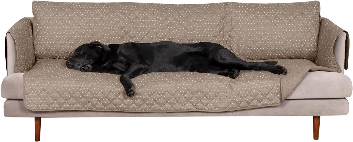 Large Sofa/Couch Cover Protector for Dogs, Cats, & Children - Water-Resistant & Reversible-Tone Pinsonic Quilted Living Room Furniture Cover - Gray/Mist, Large Sofa
