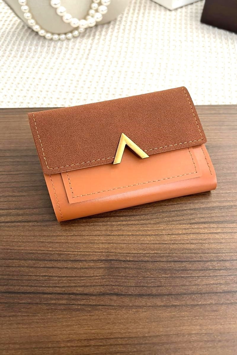 V point Compact Trifold Wallet
