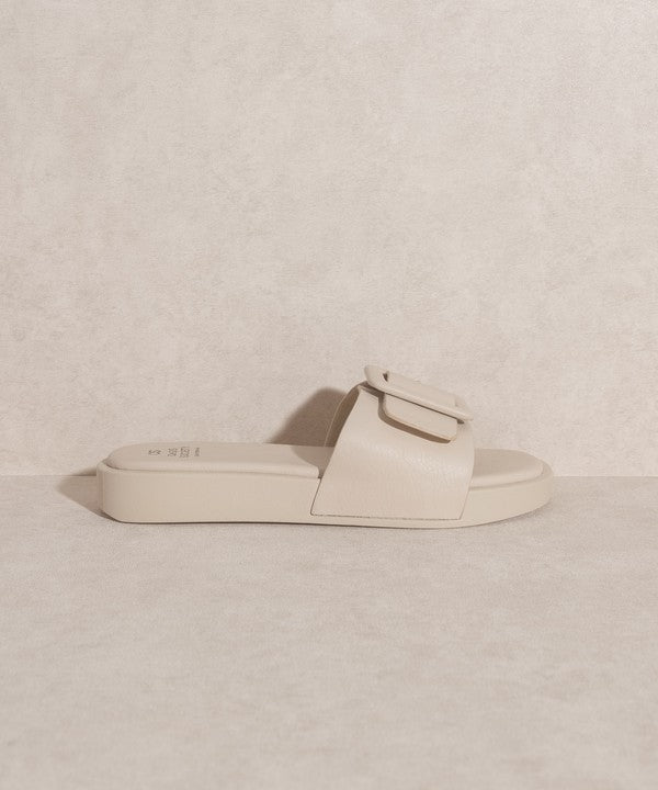 Creamy Brown Daisy - Single Buckle Slide