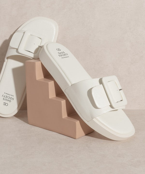 Creamy Brown Daisy - Single Buckle Slide
