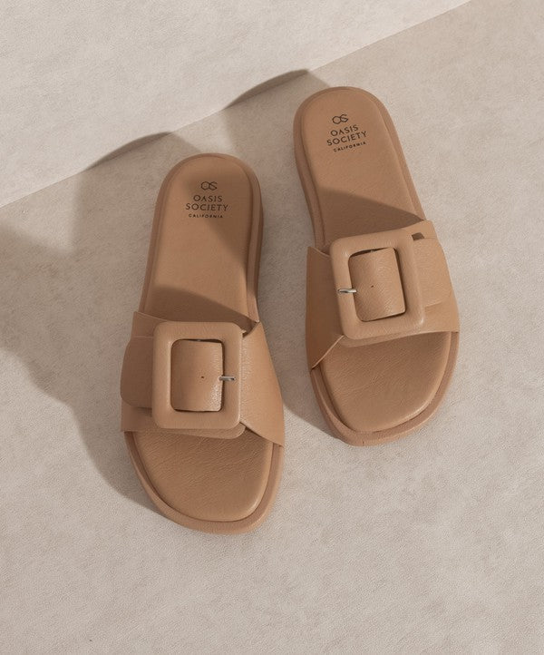 Creamy Brown Daisy - Single Buckle Slide