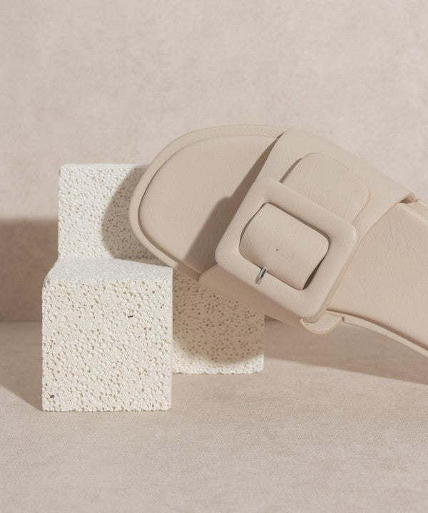 Creamy Brown Daisy - Single Buckle Slide