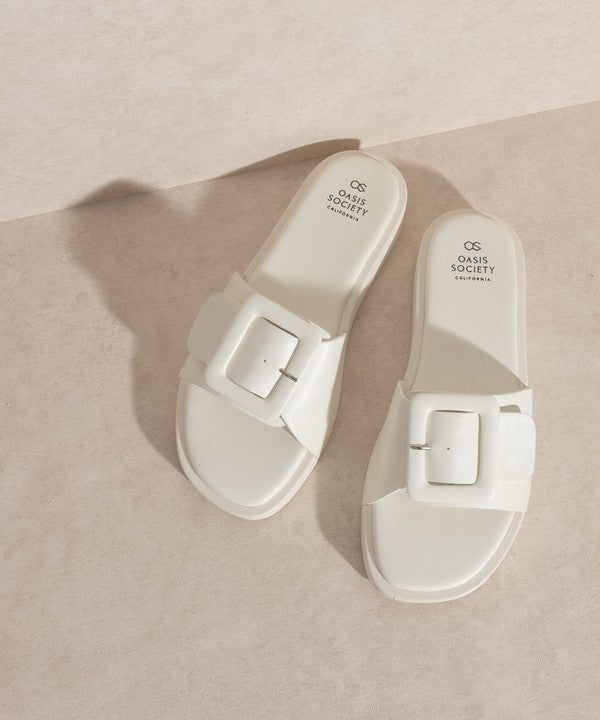 Creamy Brown Daisy - Single Buckle Slide