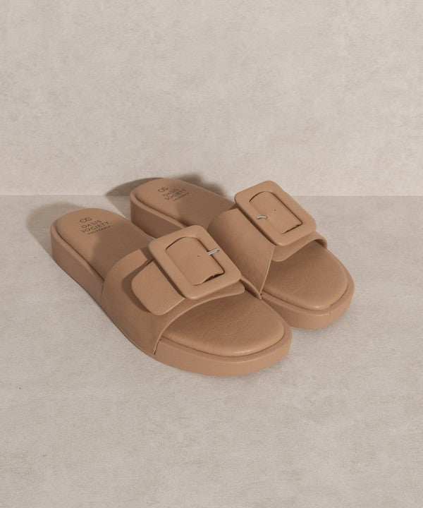 Creamy Brown Daisy - Single Buckle Slide