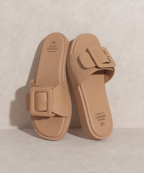 Creamy Brown Daisy - Single Buckle Slide