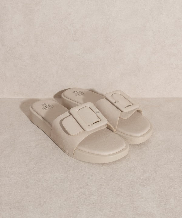 Creamy Brown Daisy - Single Buckle Slide