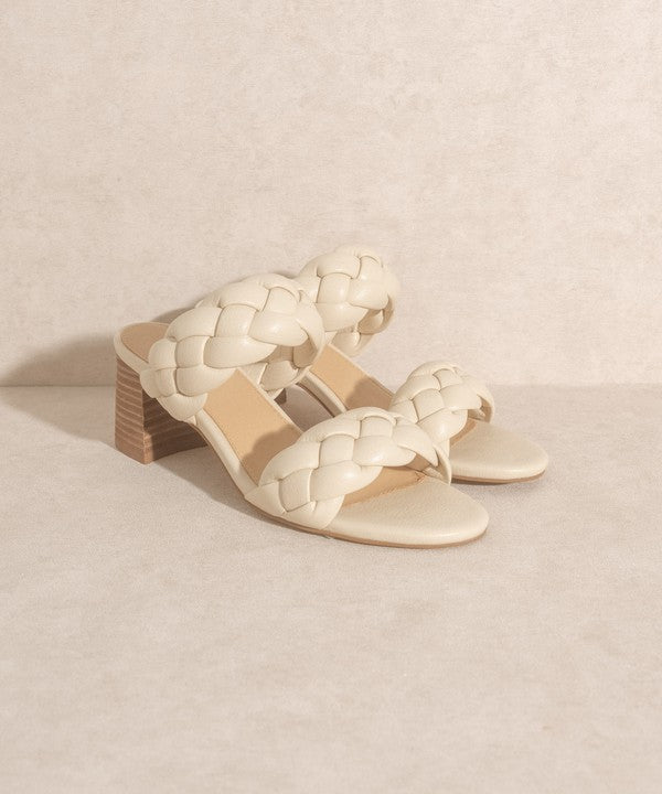 Braided Two Strap Regine - Casual Braided Heel