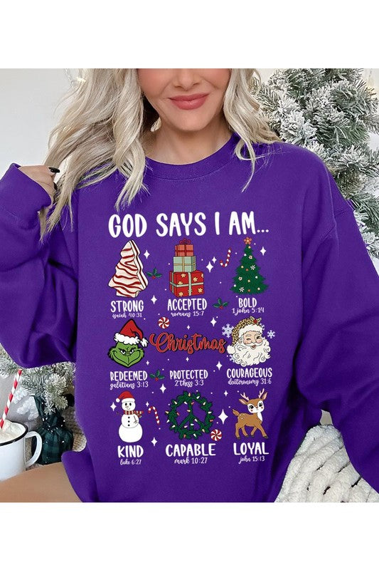 God says I am Santa UNISEX FLEECE SWEATSHIRT