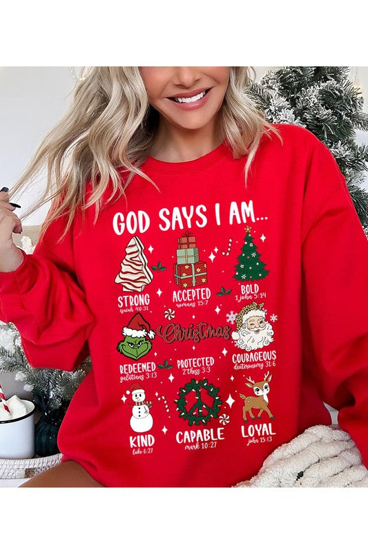 God says I am Santa UNISEX FLEECE SWEATSHIRT