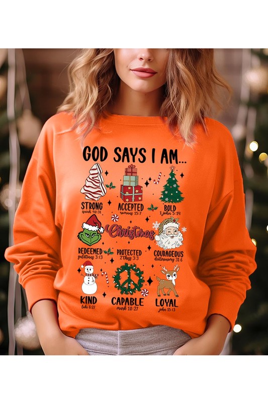 God says I am Santa UNISEX FLEECE SWEATSHIRT