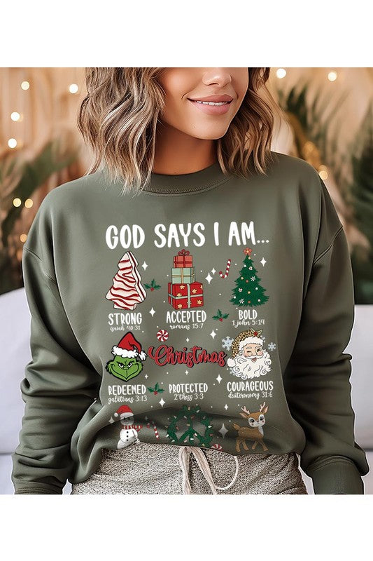 God says I am Santa UNISEX FLEECE SWEATSHIRT
