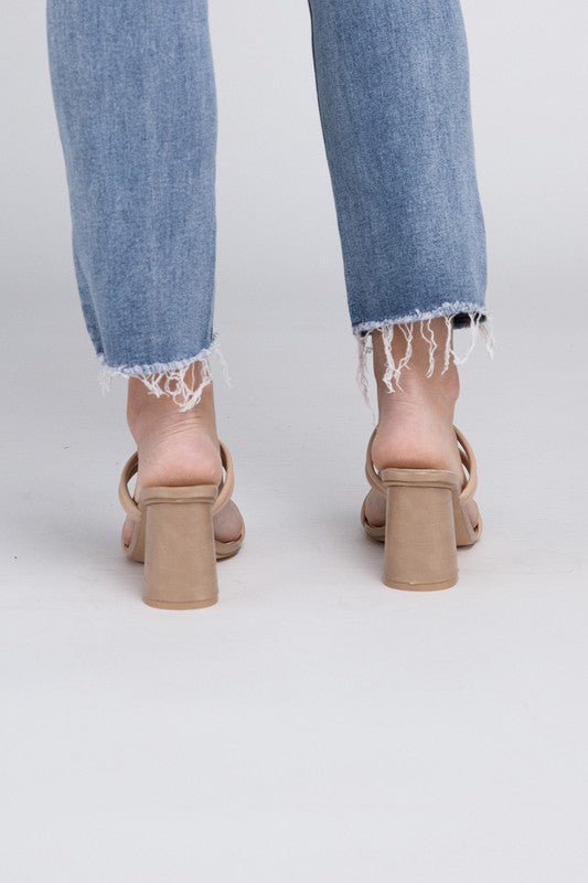 Beige Summer Angela - Strappy Alligator Heel