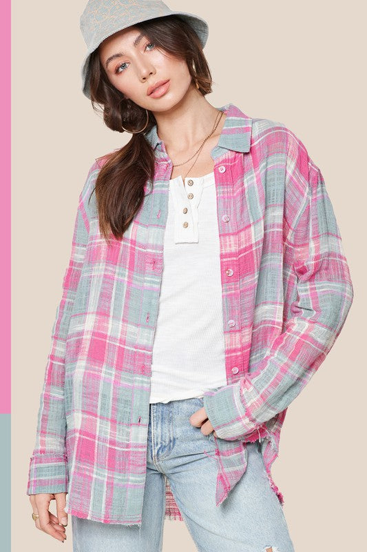 Pink Peony Flower inspired Light weight Shirt Top