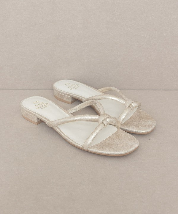 Pearl Strap Ada - Delicate Knotted Flat Sandal