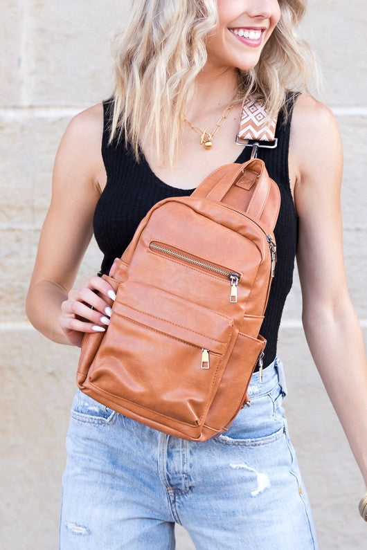 Vintage Modern Simple Nylon Convertible Backpack Sling