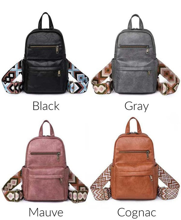 Vintage Modern Simple Nylon Convertible Backpack Sling