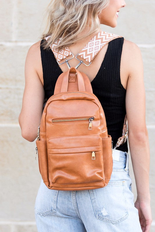Vintage Modern Simple Nylon Convertible Backpack Sling
