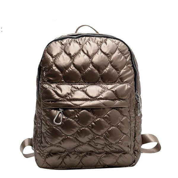 Puff Planet Quilted Metallic Puffer Backpack