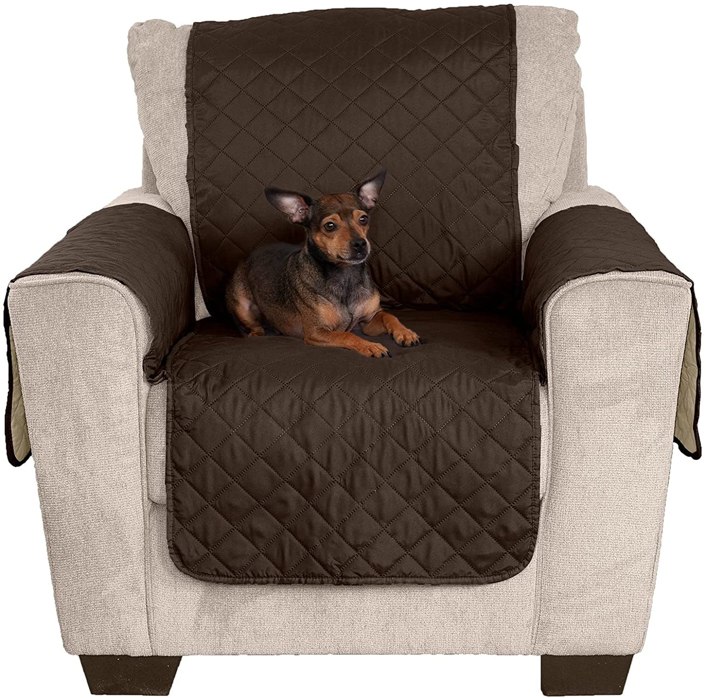 Large Sofa/Couch Cover Protector for Dogs, Cats, & Children - Water-Resistant & Reversible-Tone Pinsonic Quilted Living Room Furniture Cover - Gray/Mist, Large Sofa