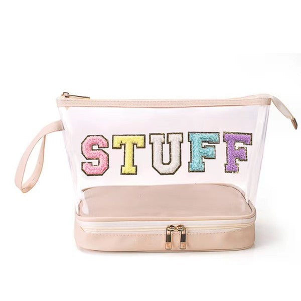 Clear STUFF Make up Cosmetic Bag Travel Organizer Case