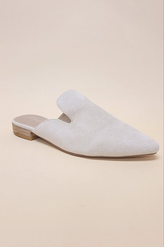 Effortless Mud Mules - POINTED TOE SLIP ON MULE FLATS