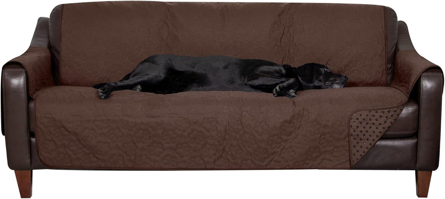 Large Sofa/Couch Cover Protector for Dogs, Cats, & Children - Water-Resistant & Reversible-Tone Pinsonic Quilted Living Room Furniture Cover - Gray/Mist, Large Sofa