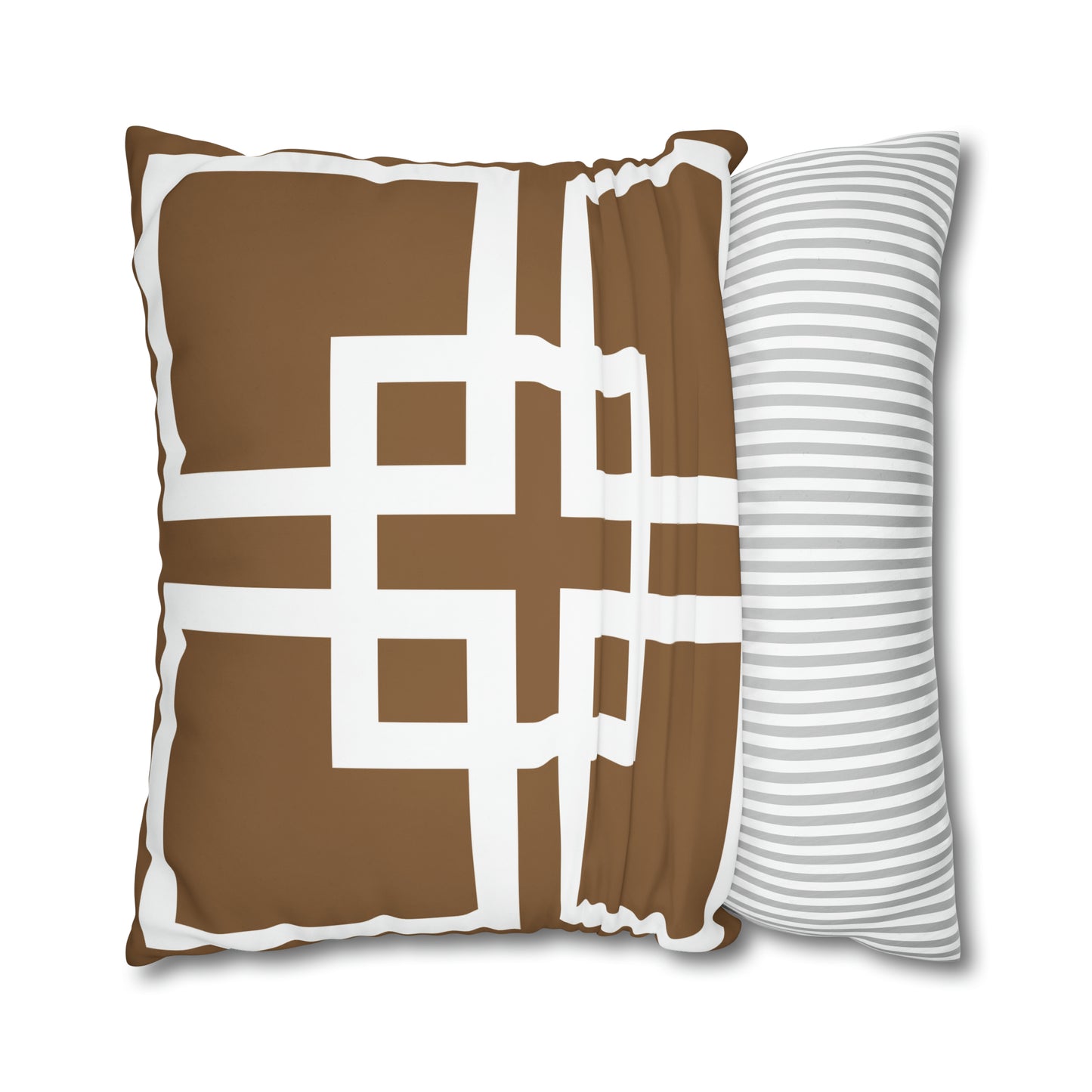 Cappuccino latte giant relaxing Cozy Squre Geometric Sequence Polyester Pillowcase