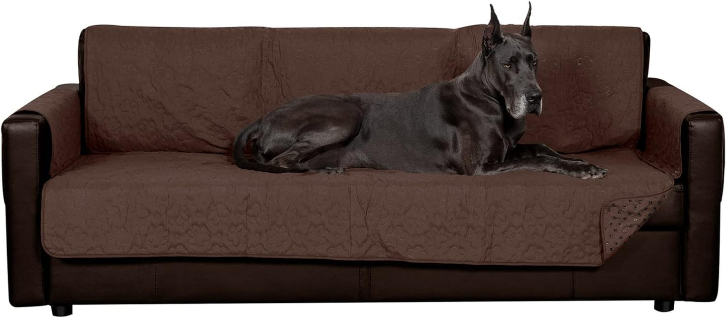 Large Sofa/Couch Cover Protector for Dogs, Cats, & Children - Water-Resistant & Reversible-Tone Pinsonic Quilted Living Room Furniture Cover - Gray/Mist, Large Sofa
