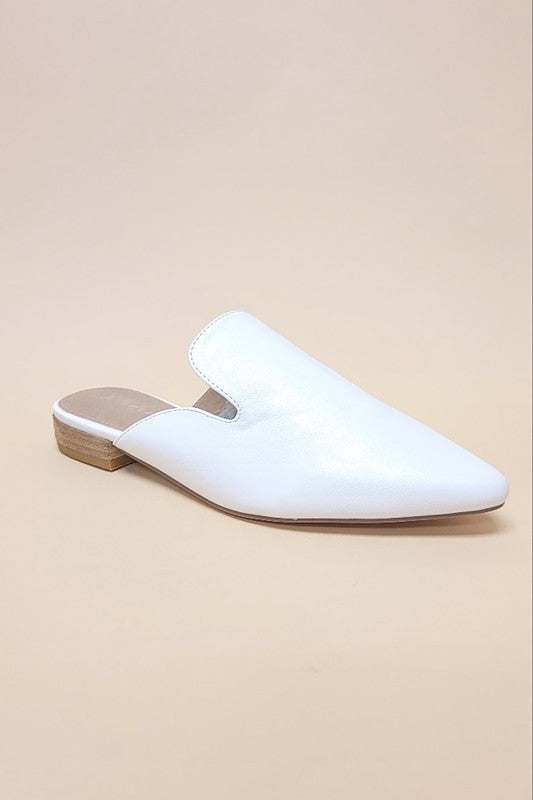 Effortless Mud Mules - POINTED TOE SLIP ON MULE FLATS