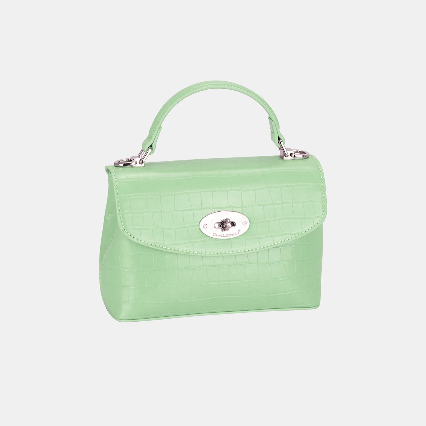 Pastel Tone Mint David Jones Texture PU Leather Handbag