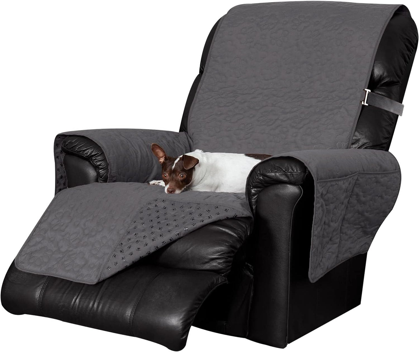 Large Sofa/Couch Cover Protector for Dogs, Cats, & Children - Water-Resistant & Reversible-Tone Pinsonic Quilted Living Room Furniture Cover - Gray/Mist, Large Sofa