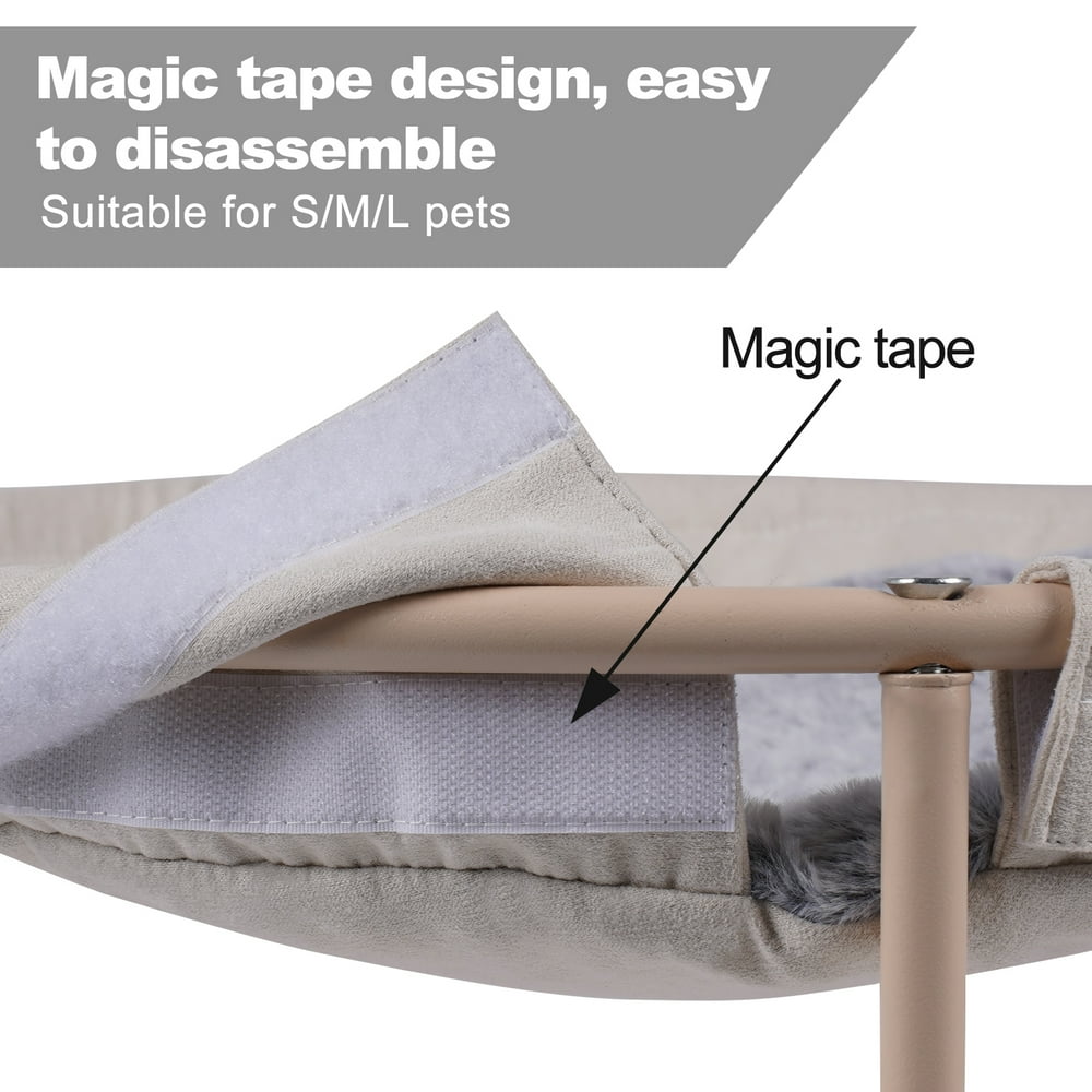 Cat Hammock, Cat Hammock Bed, Cat Bed, Detachable Pet Hammock Bed, Hanging Elevated Cat Nest, Pet Bed Suitable for Indoor Outdoor, Off-White