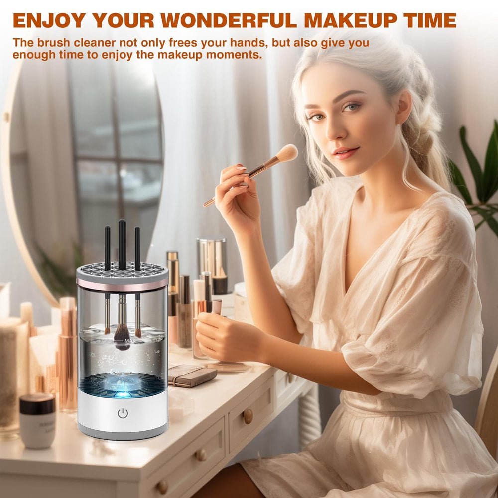 Cosmetic Electric Brush Cleaner, Automatic Spinning for All Size Makeup Brush, Gift for Women Wife Friend