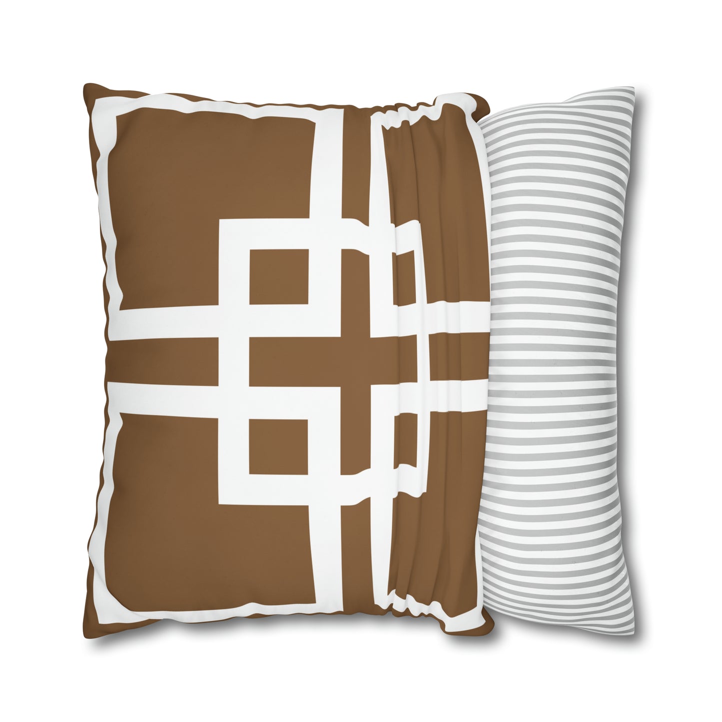 Cappuccino latte giant relaxing Cozy Squre Geometric Sequence Polyester Pillowcase