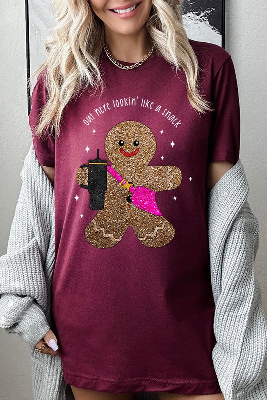 Pink Cross Bag Ginger Bread Shoping Man SHORT SLEEVE