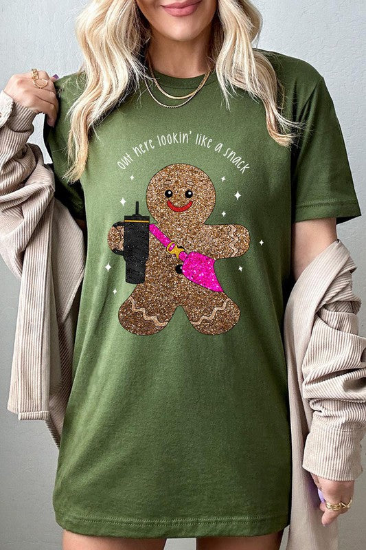 Pink Cross Bag Ginger Bread Shoping Man SHORT SLEEVE