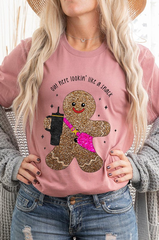 Pink Cross Bag Ginger Bread Shoping Man SHORT SLEEVE