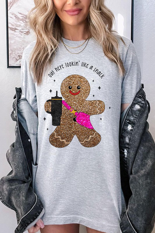 Pink Cross Bag Ginger Bread Shoping Man SHORT SLEEVE