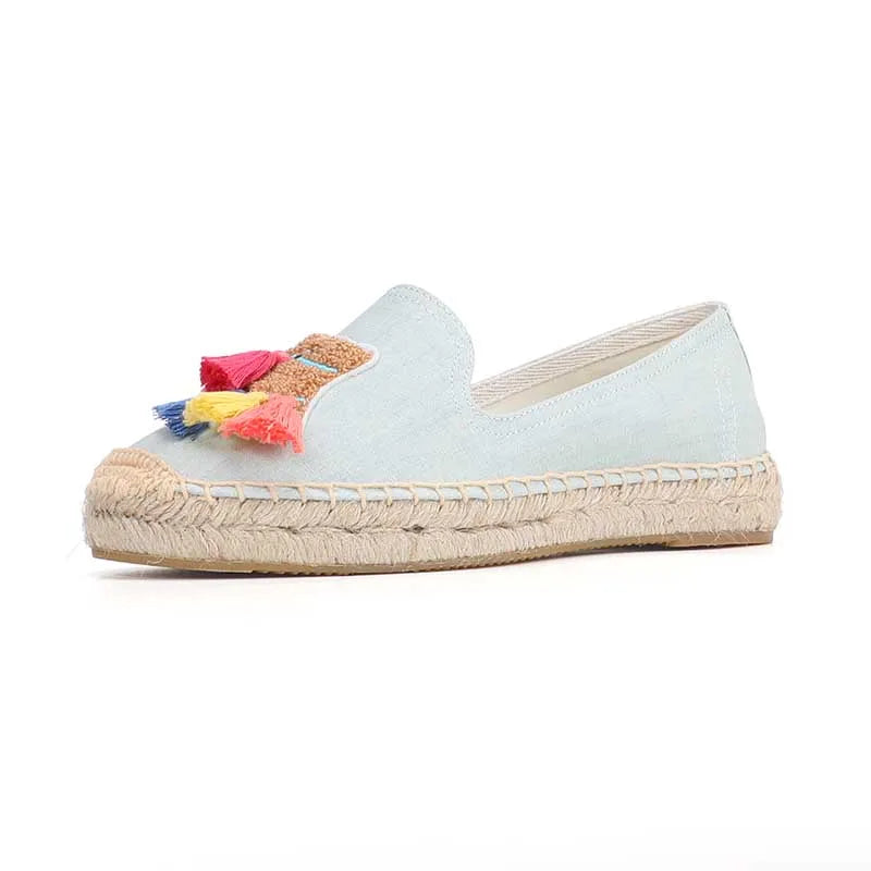 Espadrille Sapatos Breathable Embroider Shoes Comfortable Ladies Womens Thick Bottom Flats Fashion