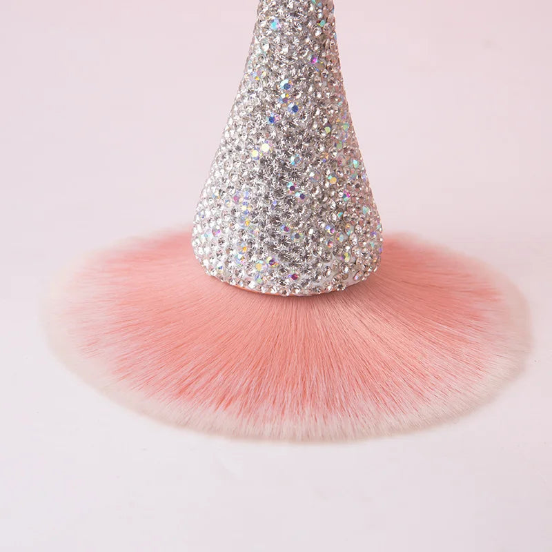 Rhinestones Diamond Handle Makeup Brush Loose Powder Brush Blush Brush Professional Make Up Brush Foundation Blush Soft Hair Brush Tool
