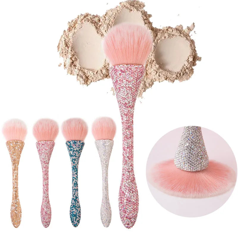 Rhinestones Diamond Handle Makeup Brush Loose Powder Brush Blush Brush Professional Make Up Brush Foundation Blush Soft Hair Brush Tool