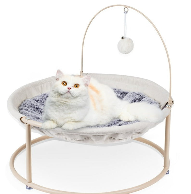 Cat Hammock, Cat Hammock Bed, Cat Bed, Detachable Pet Hammock Bed, Hanging Elevated Cat Nest, Pet Bed Suitable for Indoor Outdoor, Off-White