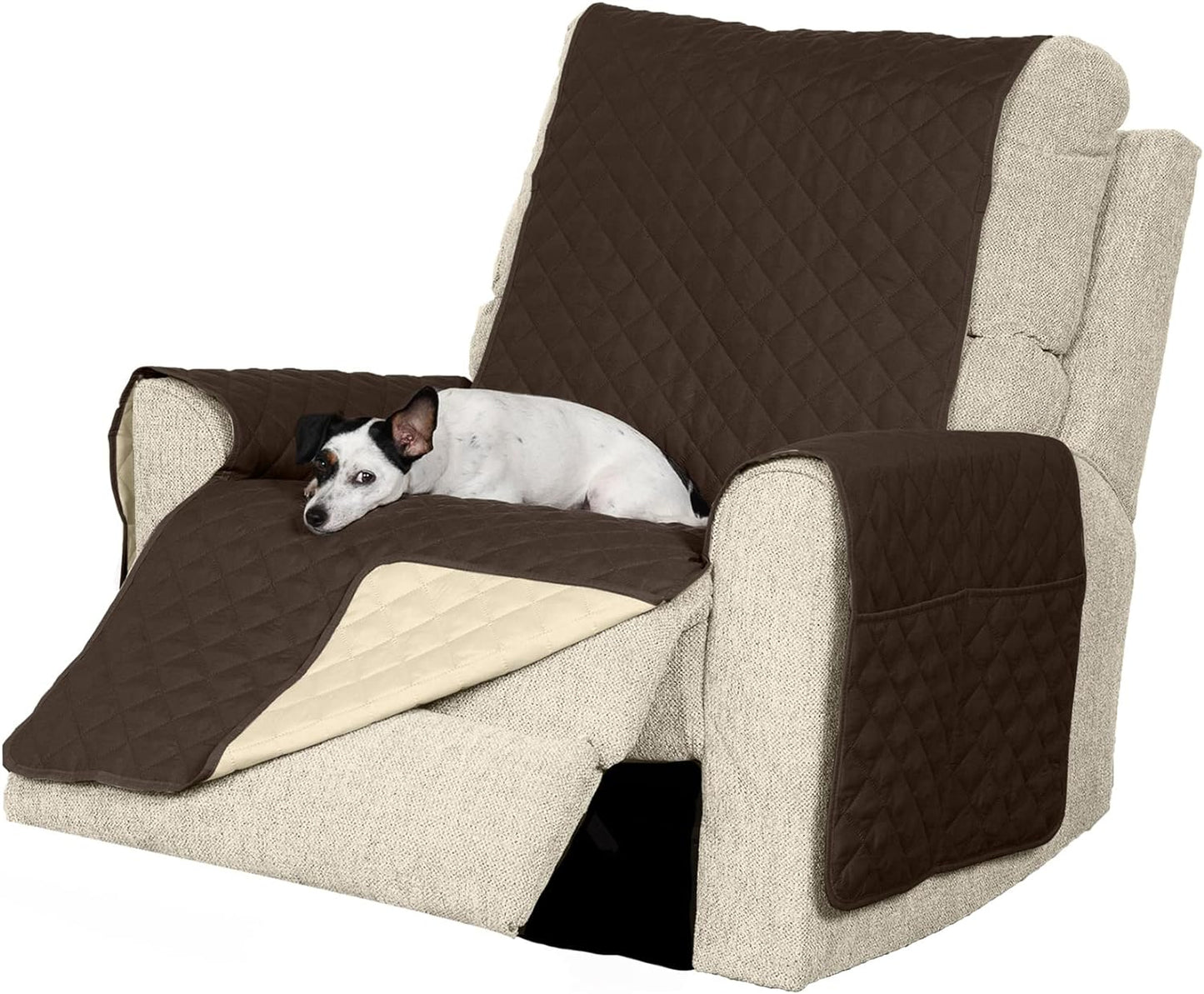 Large Sofa/Couch Cover Protector for Dogs, Cats, & Children - Water-Resistant & Reversible-Tone Pinsonic Quilted Living Room Furniture Cover - Gray/Mist, Large Sofa