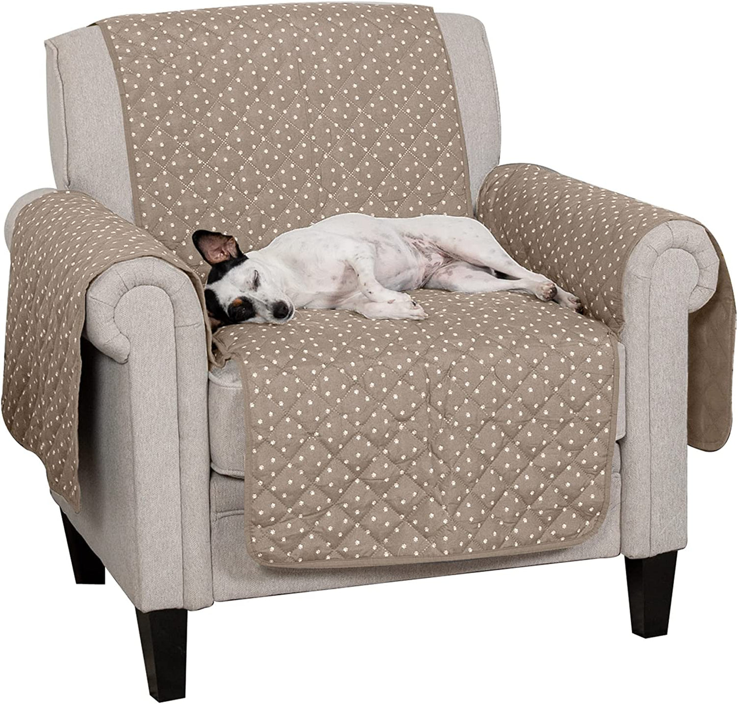 Large Sofa/Couch Cover Protector for Dogs, Cats, & Children - Water-Resistant & Reversible-Tone Pinsonic Quilted Living Room Furniture Cover - Gray/Mist, Large Sofa