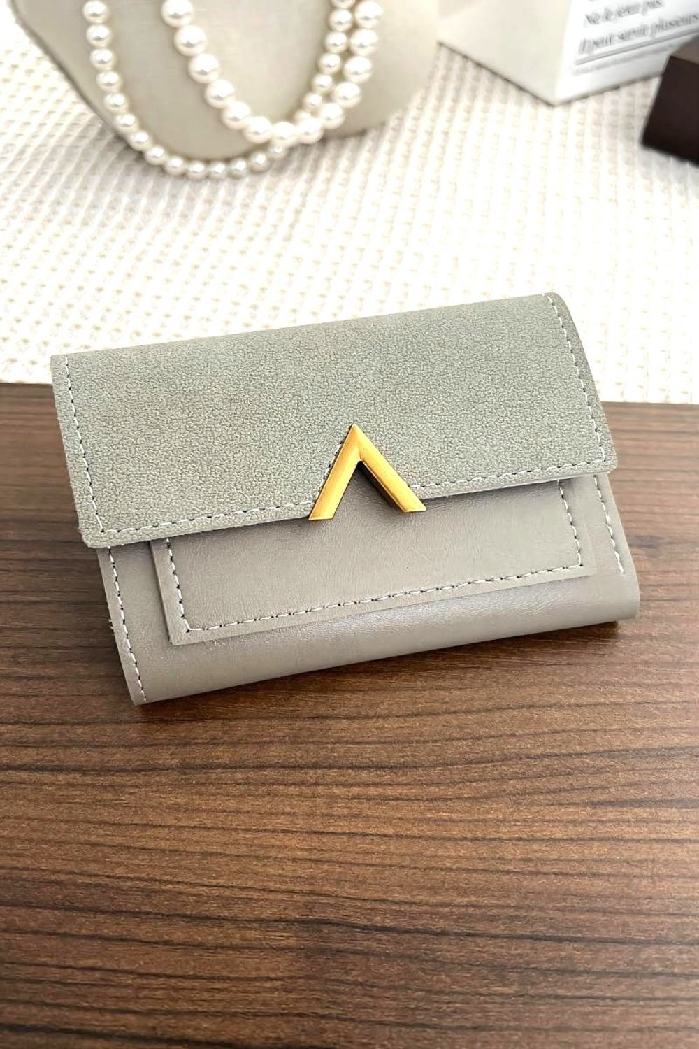 V point Compact Trifold Wallet