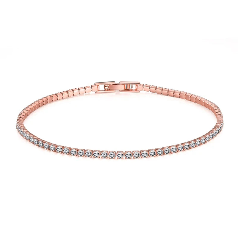 100% 925 Sterling Silver 3/4/5Mm Moissanite Gemstone Bangle Charm Wedding Tennis Chain Bracelet
