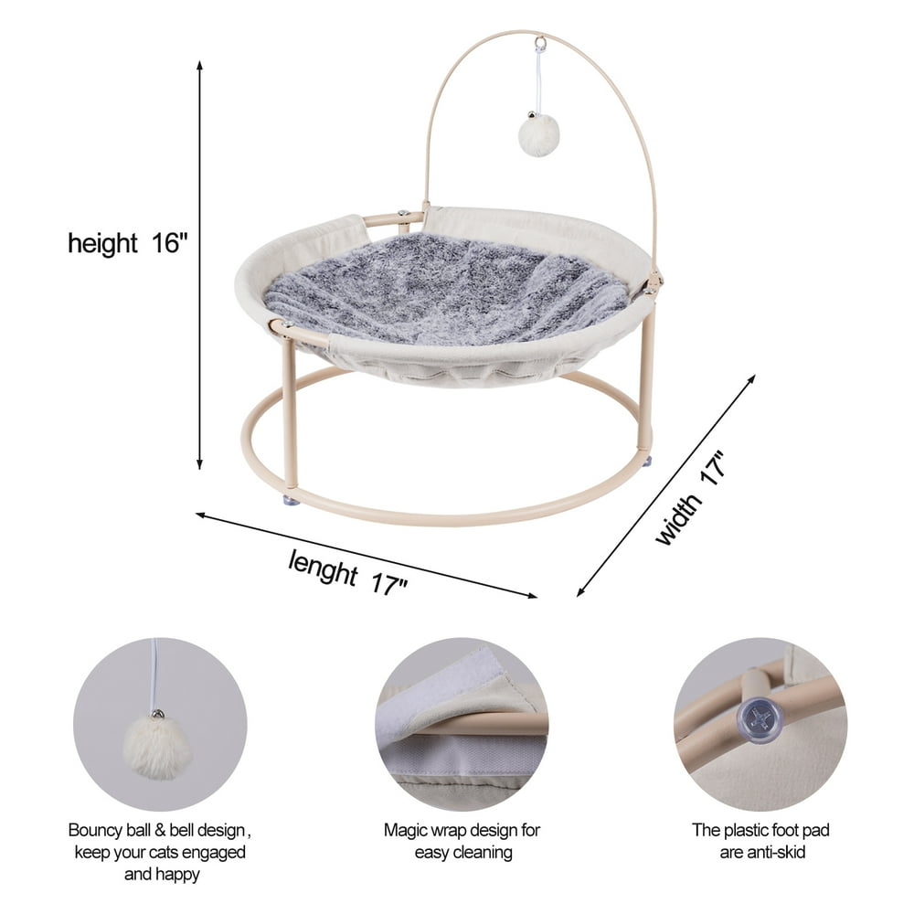 Cat Hammock, Cat Hammock Bed, Cat Bed, Detachable Pet Hammock Bed, Hanging Elevated Cat Nest, Pet Bed Suitable for Indoor Outdoor, Off-White
