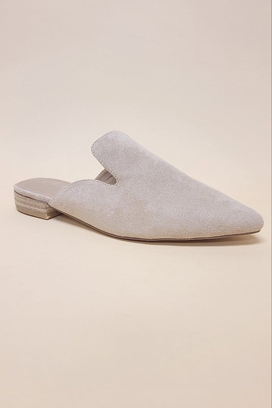 Effortless Mud Mules - POINTED TOE SLIP ON MULE FLATS