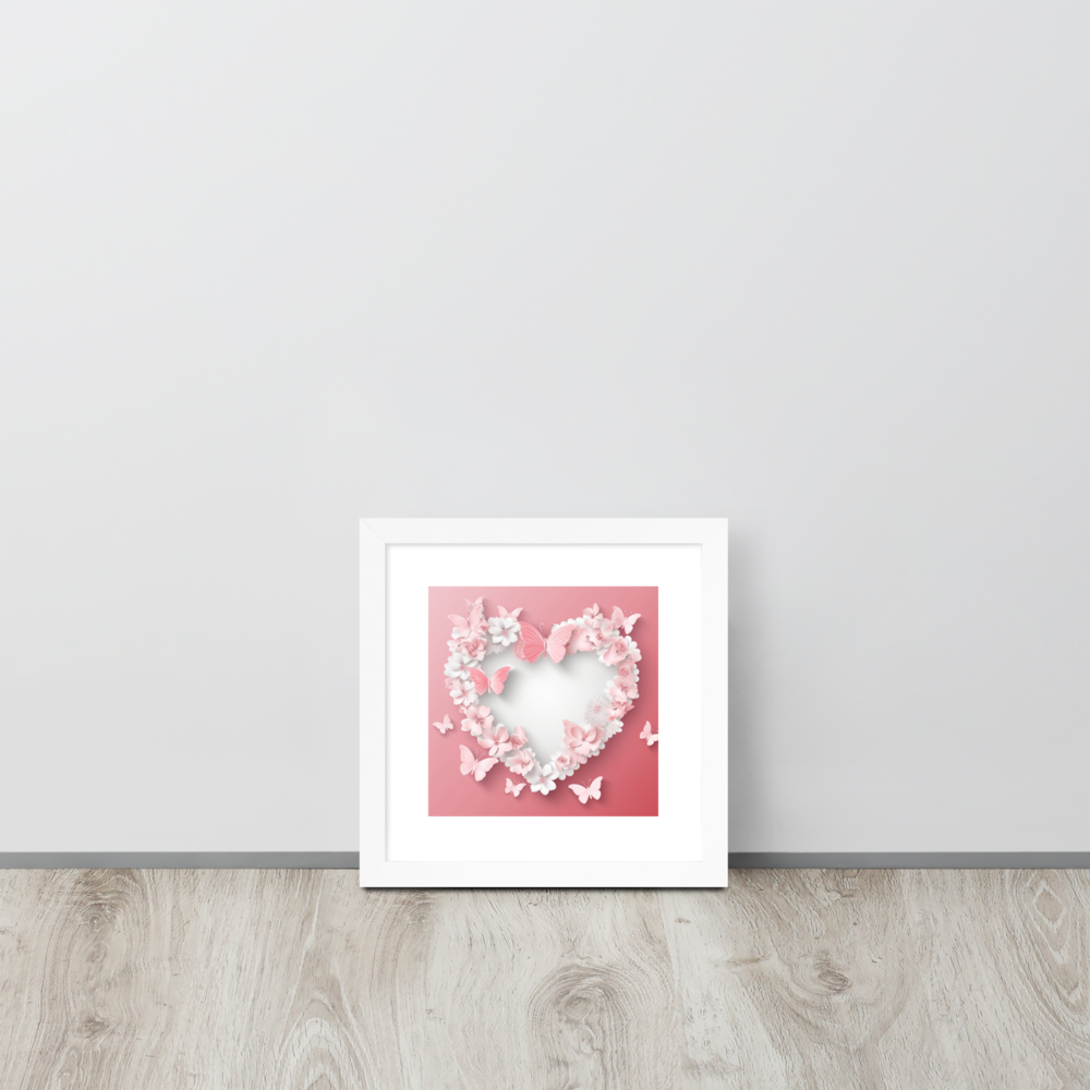 Pink Sweet Heart Paper Work Framed poster